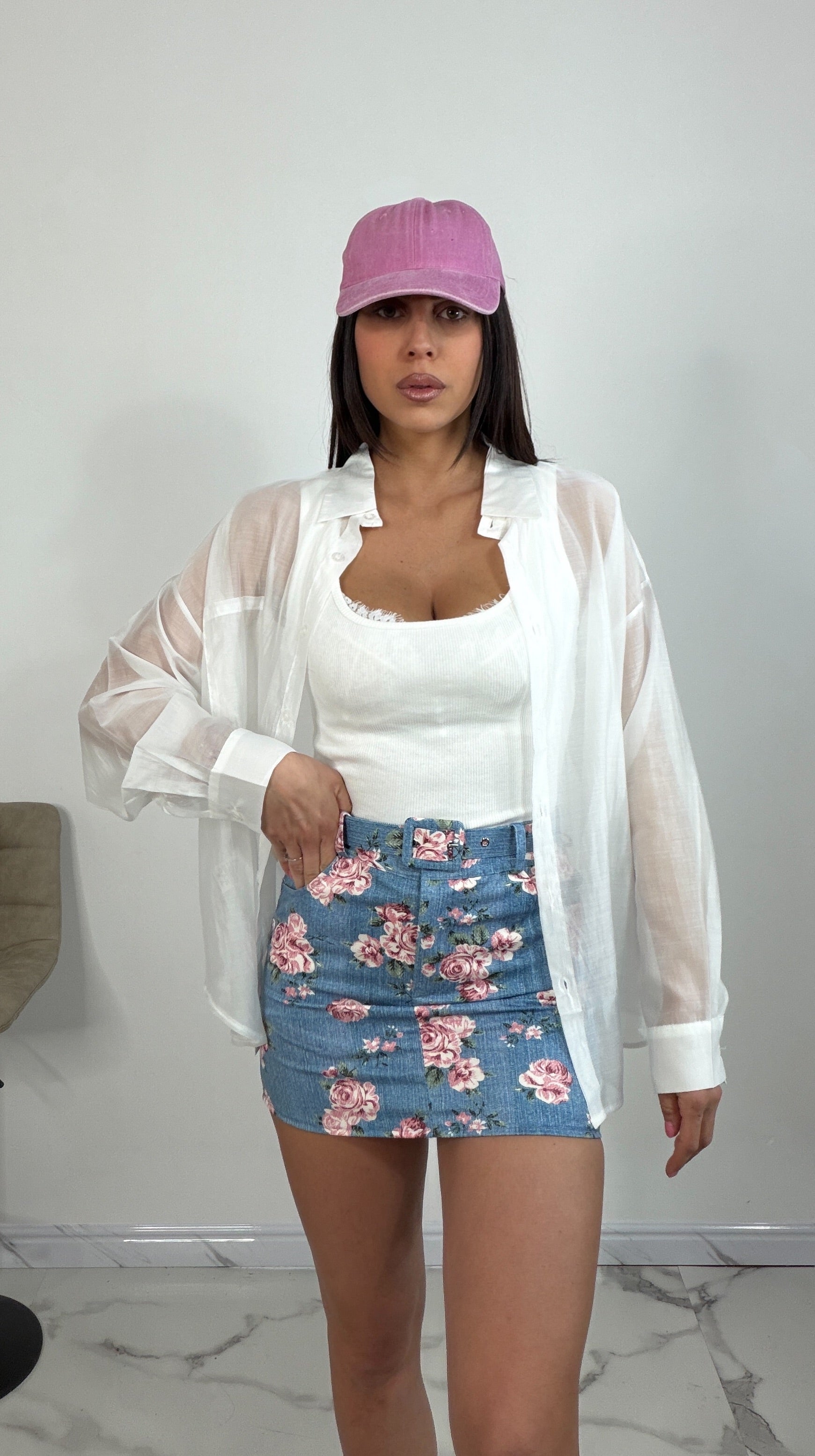 Camicia semivelata oversize