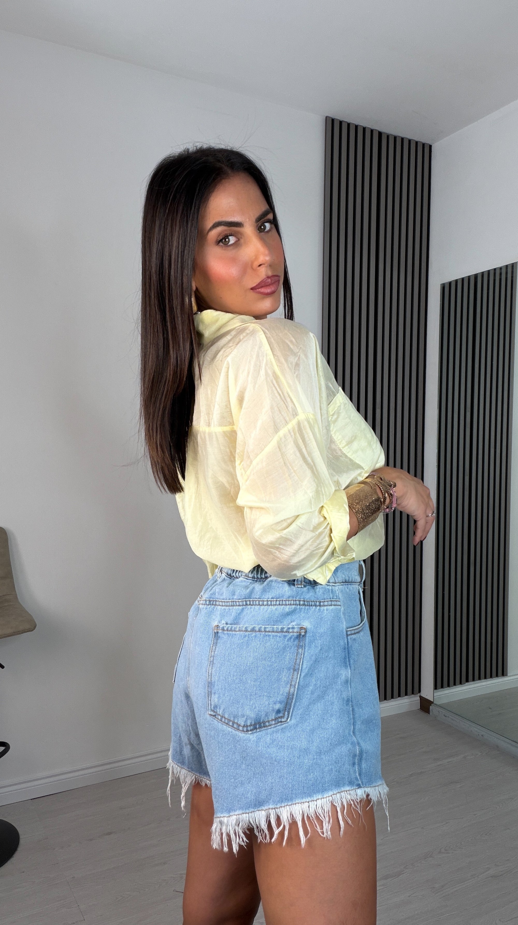Camicia semivelata colorata - Luisa