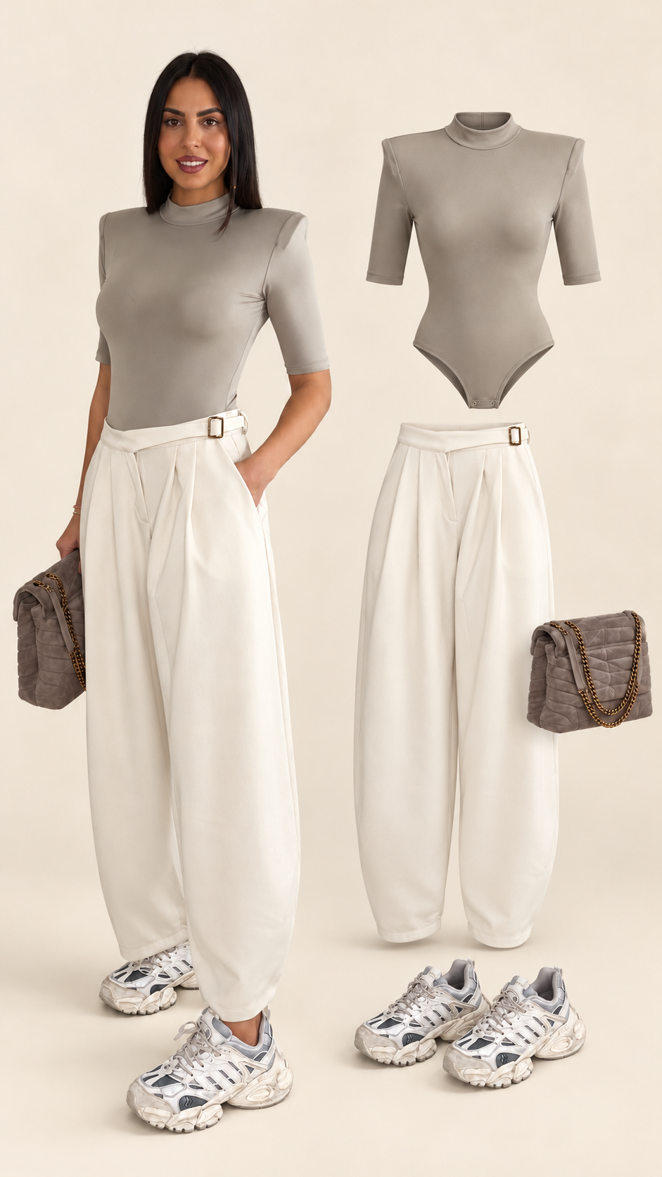 Pantaloni con fibbia Burro 35968