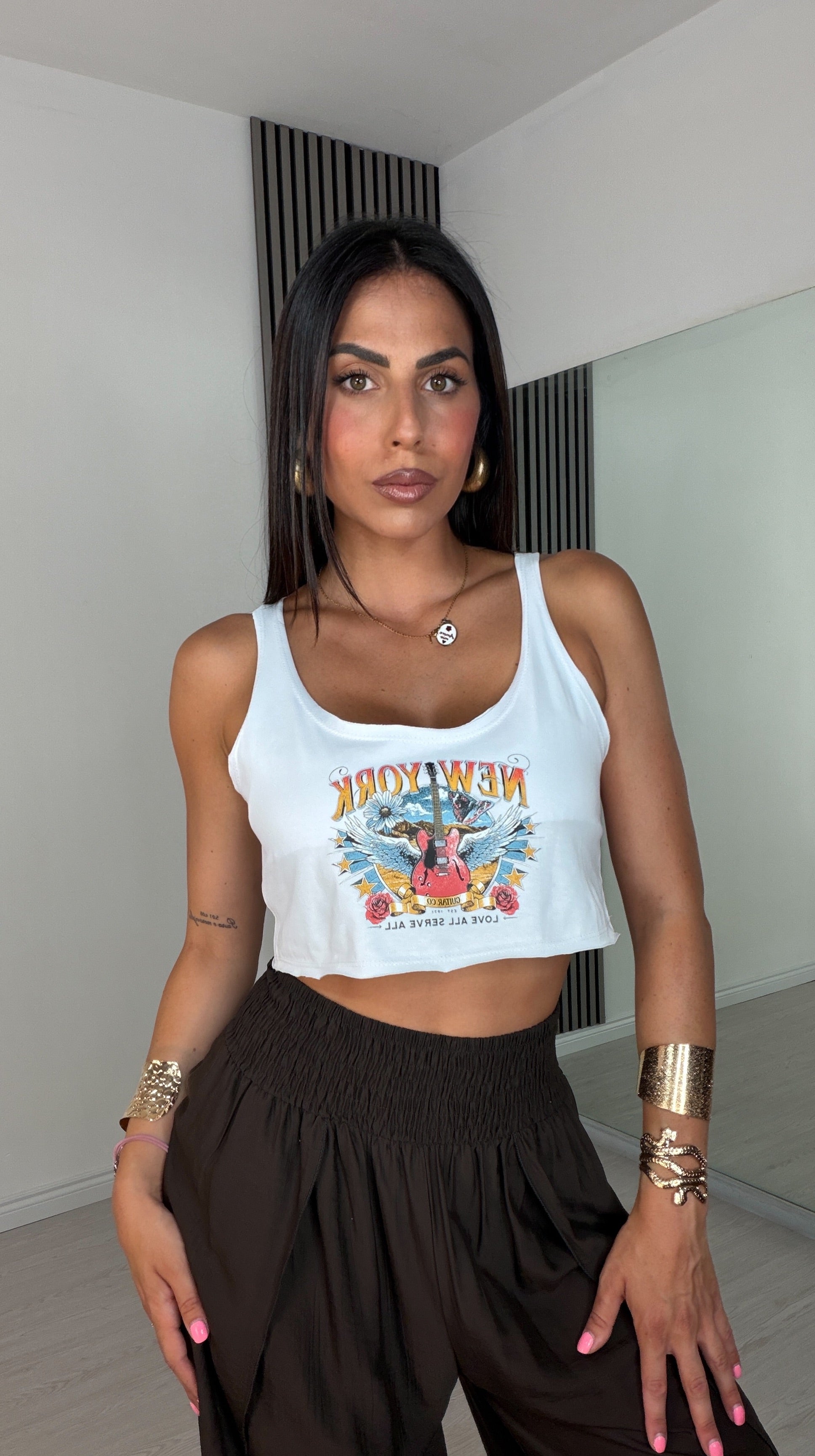 Canotta Crop con stampa - Just West