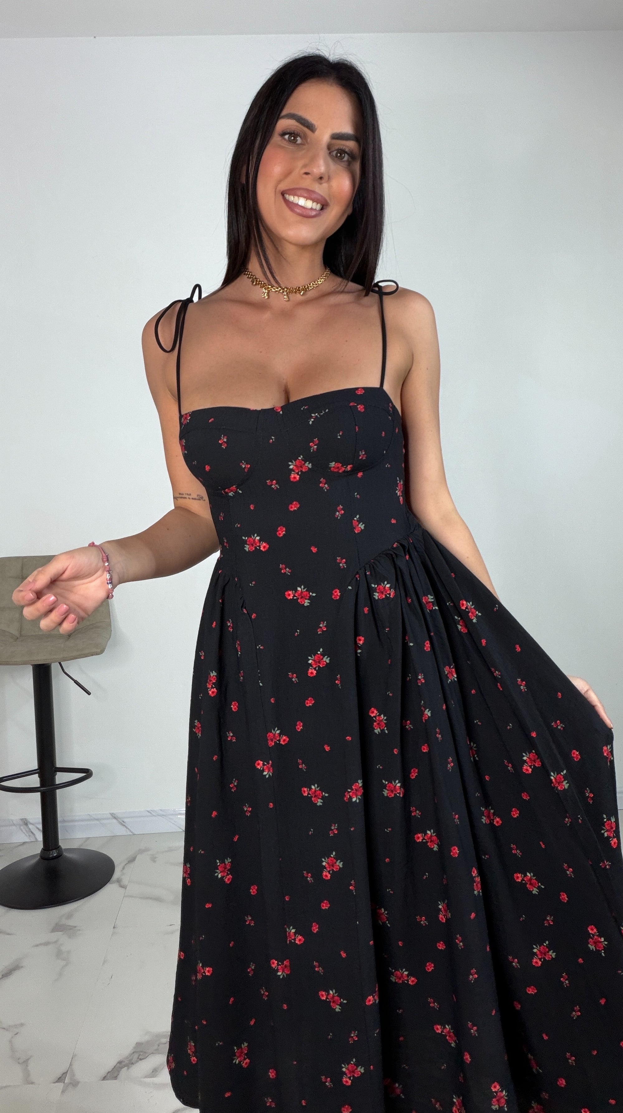 Abito Flaminia Black Rose