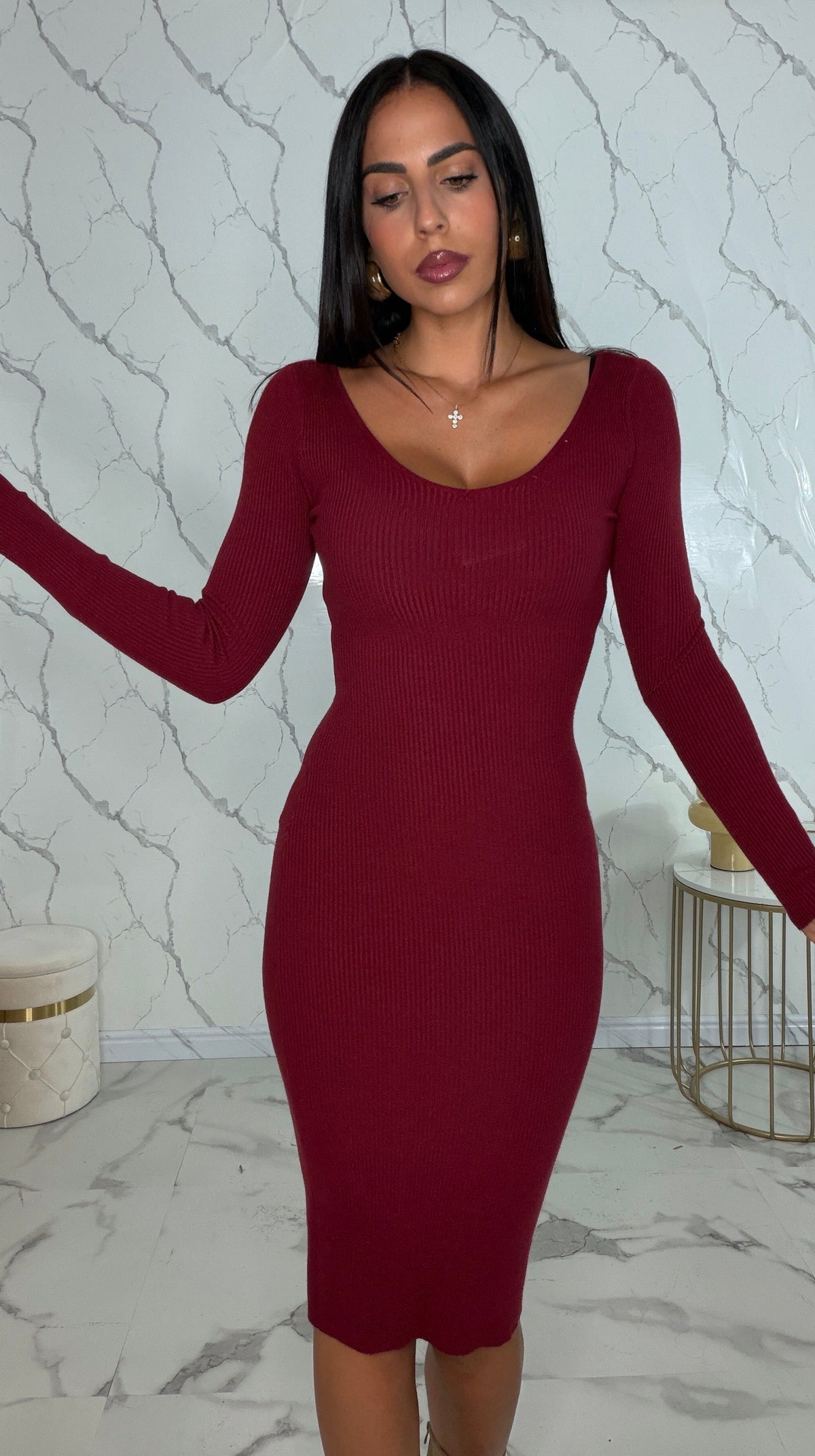 Abito a costine in maglia - 8115