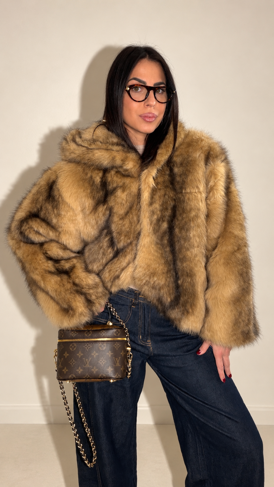 Ecopelliccia camel 651011