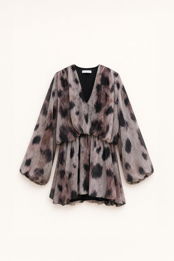 Abito maculato chiffon  -LUMINA LD6144