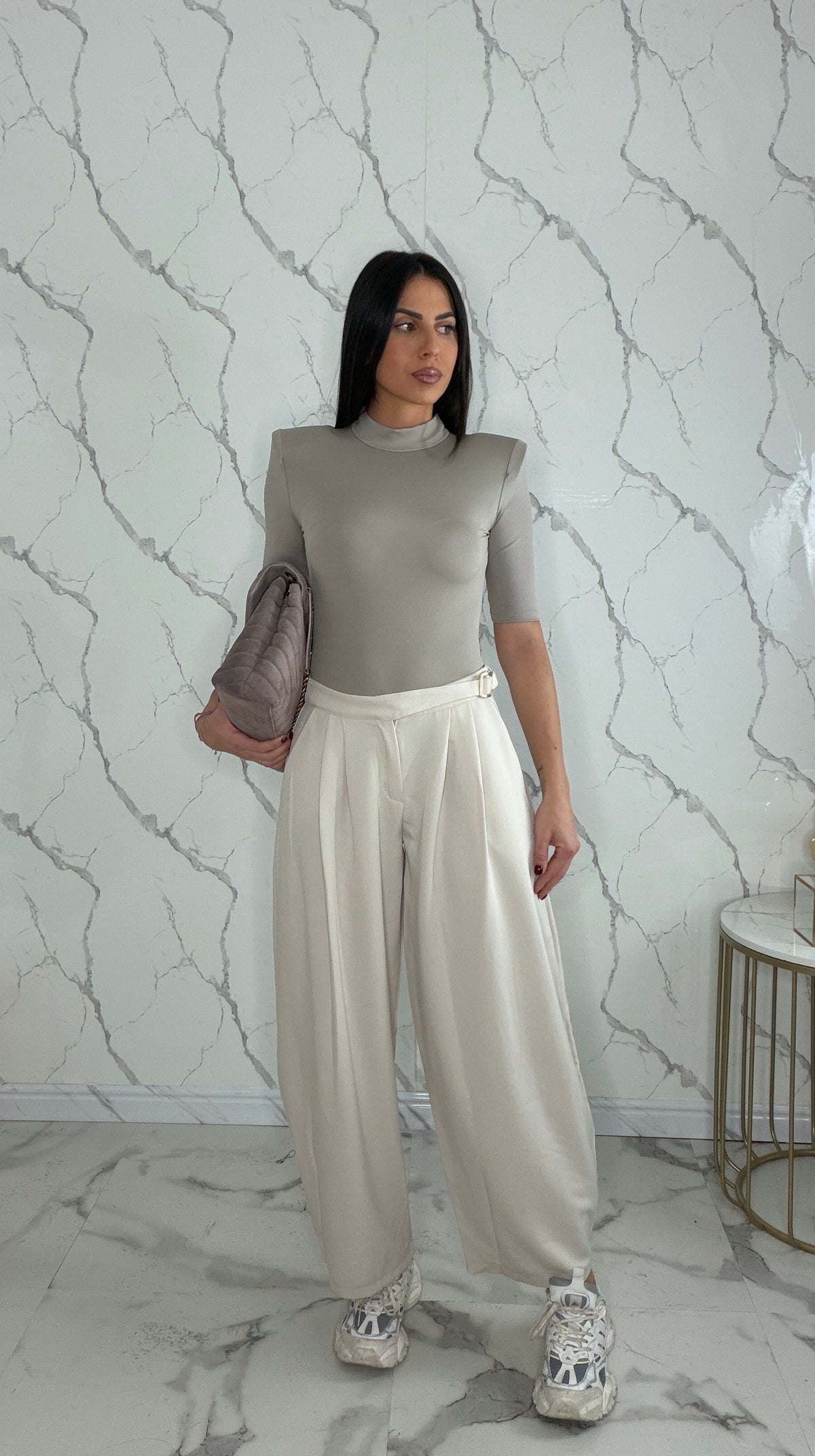 Pantaloni con fibbia Burro 35968